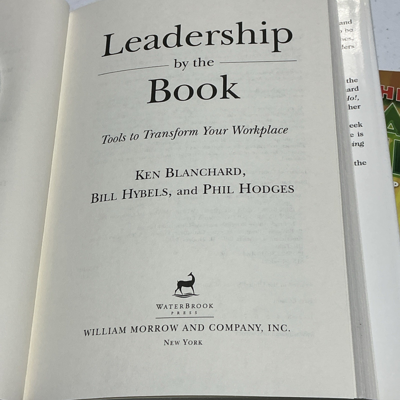 William Morrow Leadership by the Book Blanchard Hybels Vintage 1999 HC