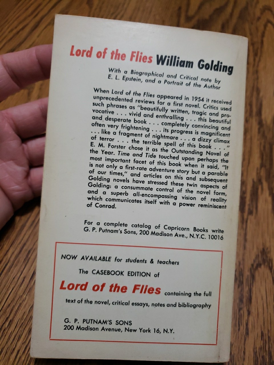 Lord of the Flies By William Golding 1959 Paperback Book Rare Vintage Good Cond
