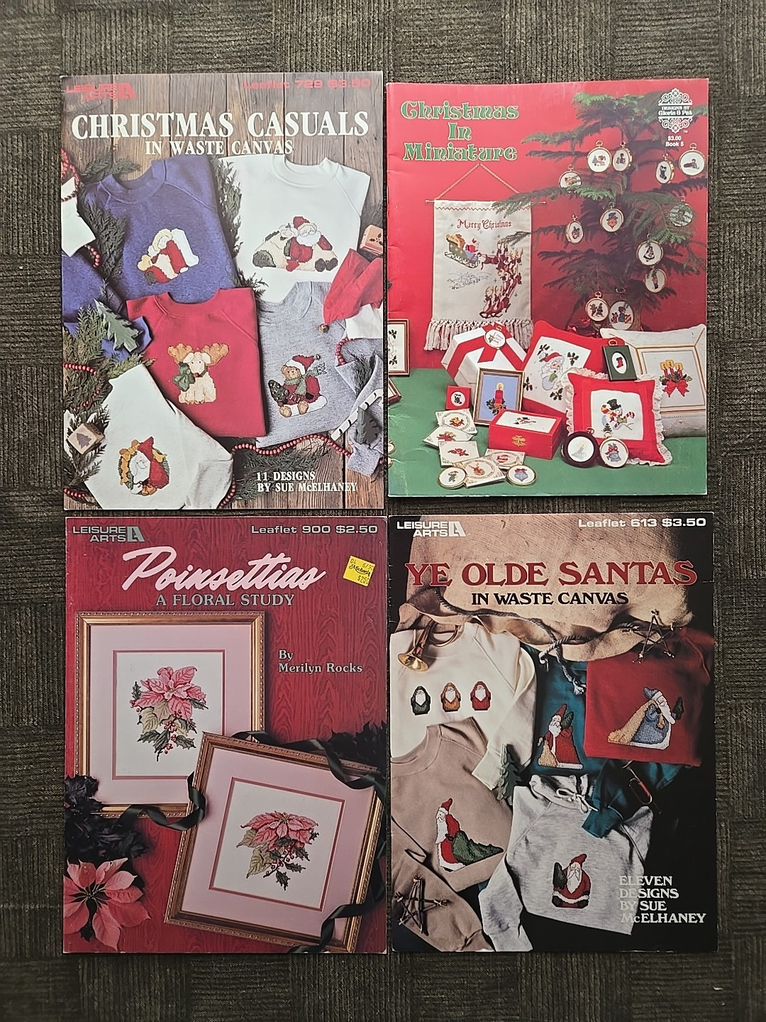 Lot of 9 – Christmas CROSS STITCH Pattern Books – Mixed Lot – 1978-93 – DIY – #3