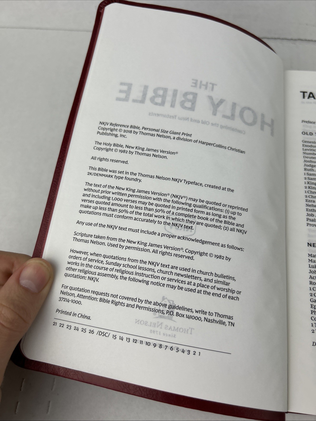 NKJV Holy Bible New King James Version Red Leather-Soft GIANT PRINT Reference