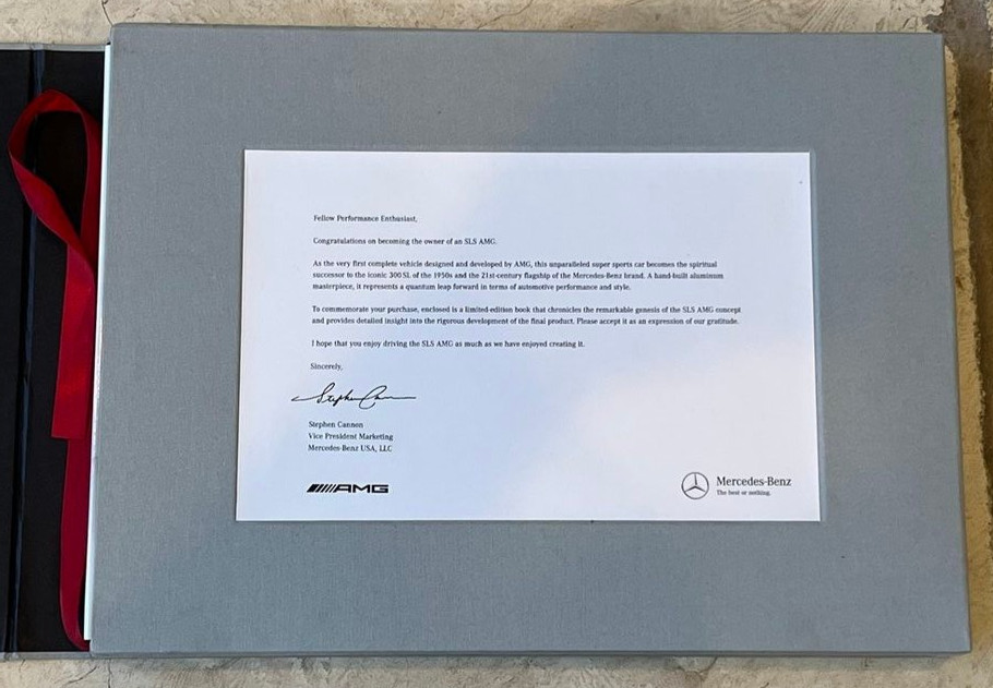 Mercedes-Benz SLS AMG Hardcover Book printed in 2011 Letter and Box Case English
