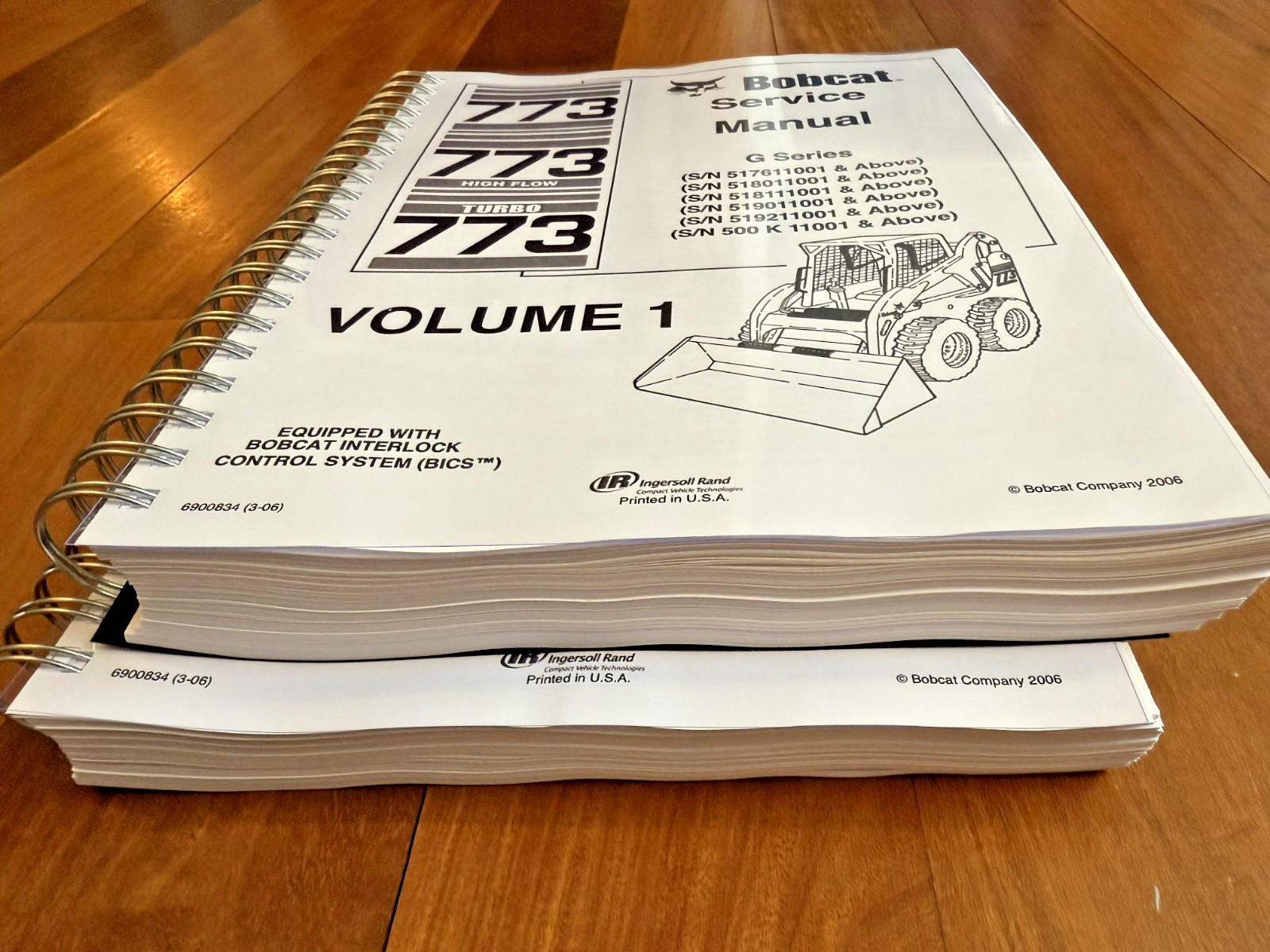 BOBCAT 773 High Flow Turbo G Series Service Manual BINDING COVERING FOLDOUTS