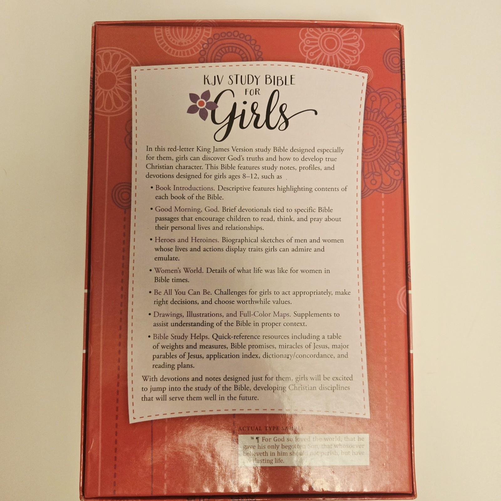 King James Version KJV Girls Study Bible Turquoise Butterfly Design Duravella