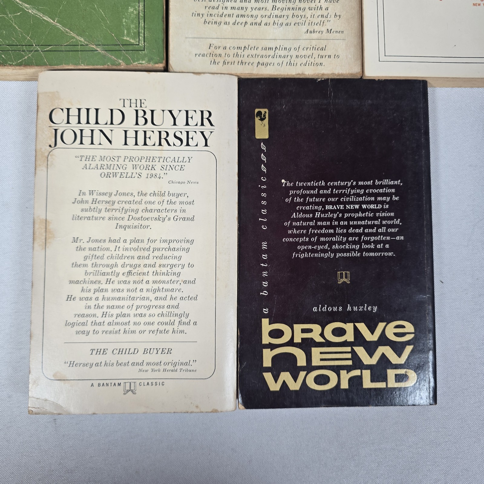 5 Vtg Bantam Paperback Classics: Green Mansions, Brave New World, Child Buyer +
