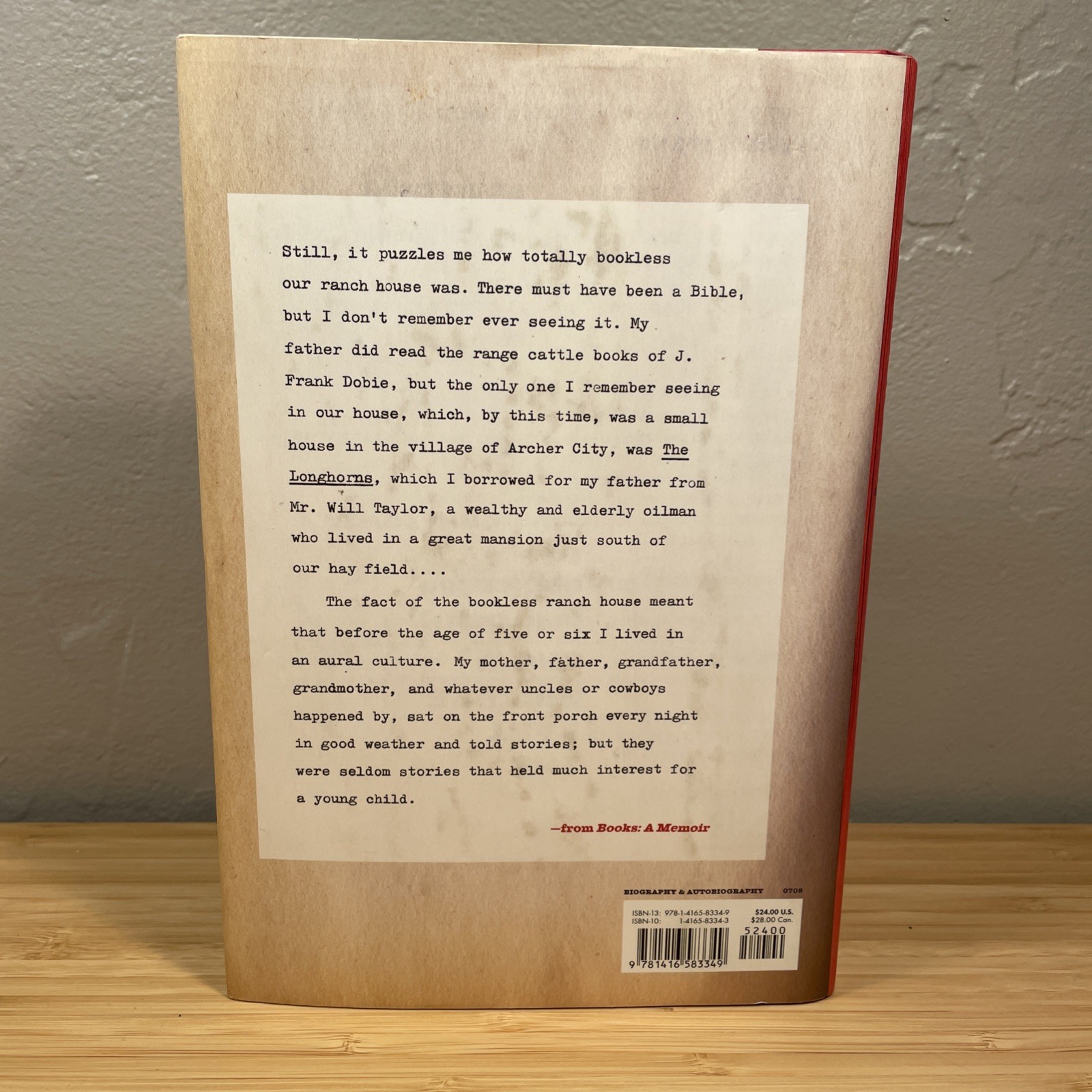 Larry McMurtry BOOKS: A MEMOIR (2008) 1st Printing