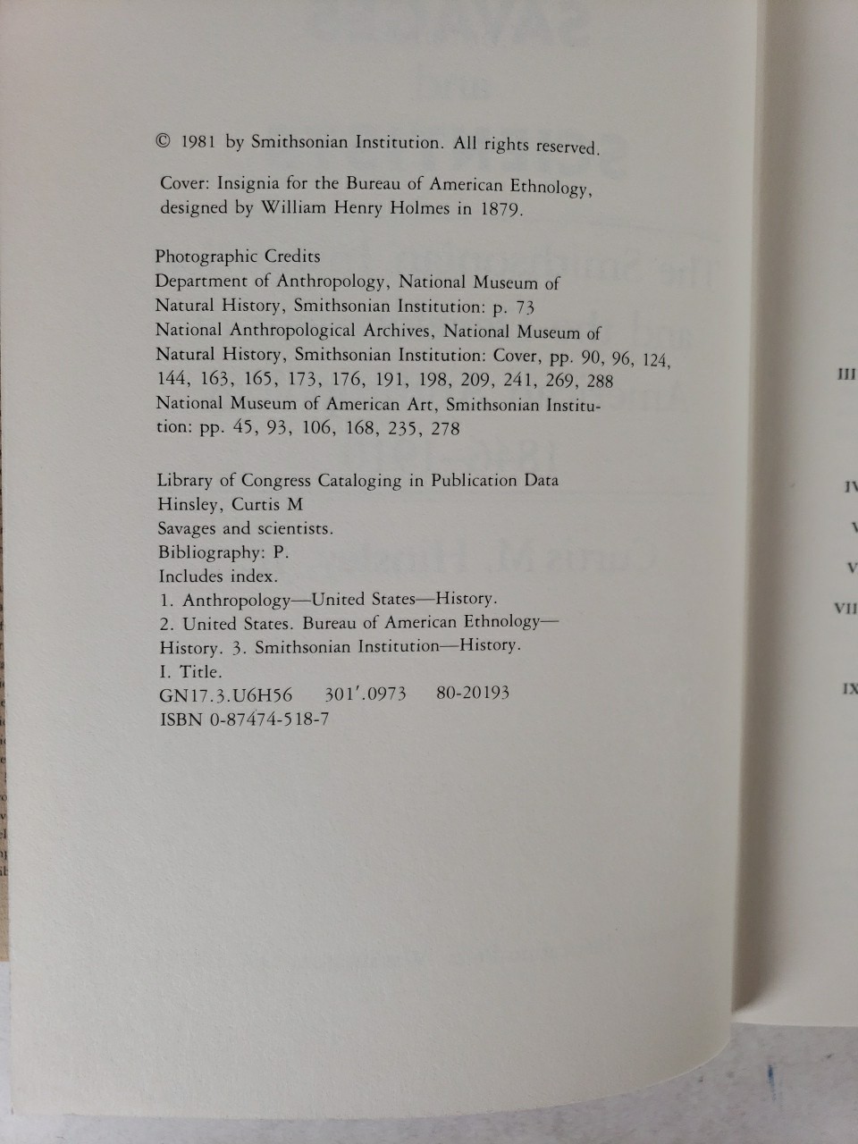 Savages and Scientists : The Smithsonian Institution and the Development of…