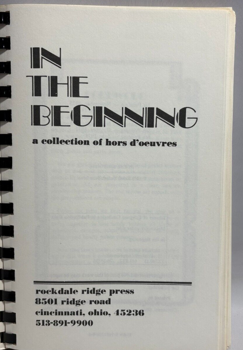 In the Beginning: A Collection on hors d’oeuvres, 1978 7th Printing