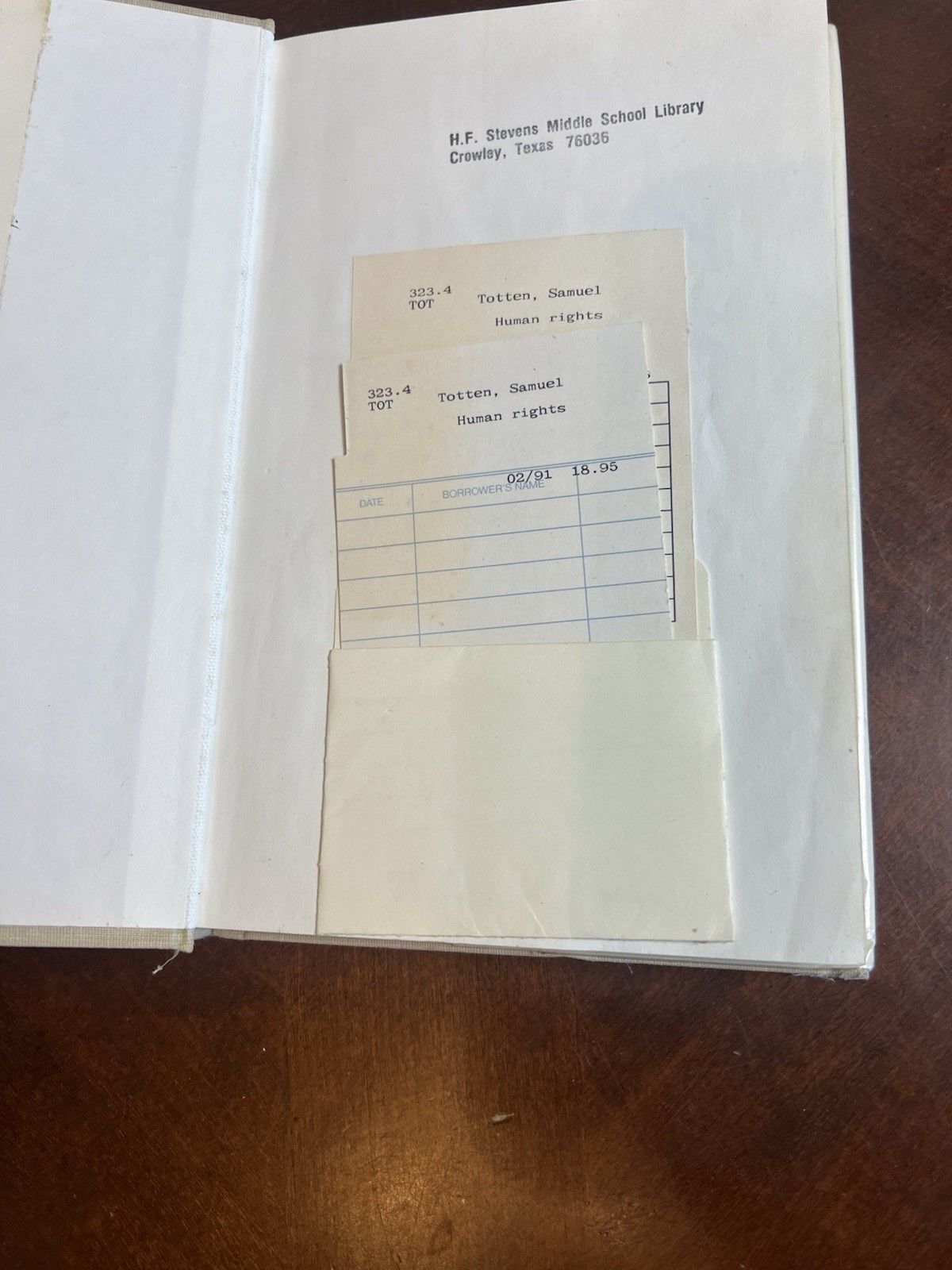 Human Rights Hardcover Book 1989 Samuel Totten & Milton Kleg Enslow Publishers