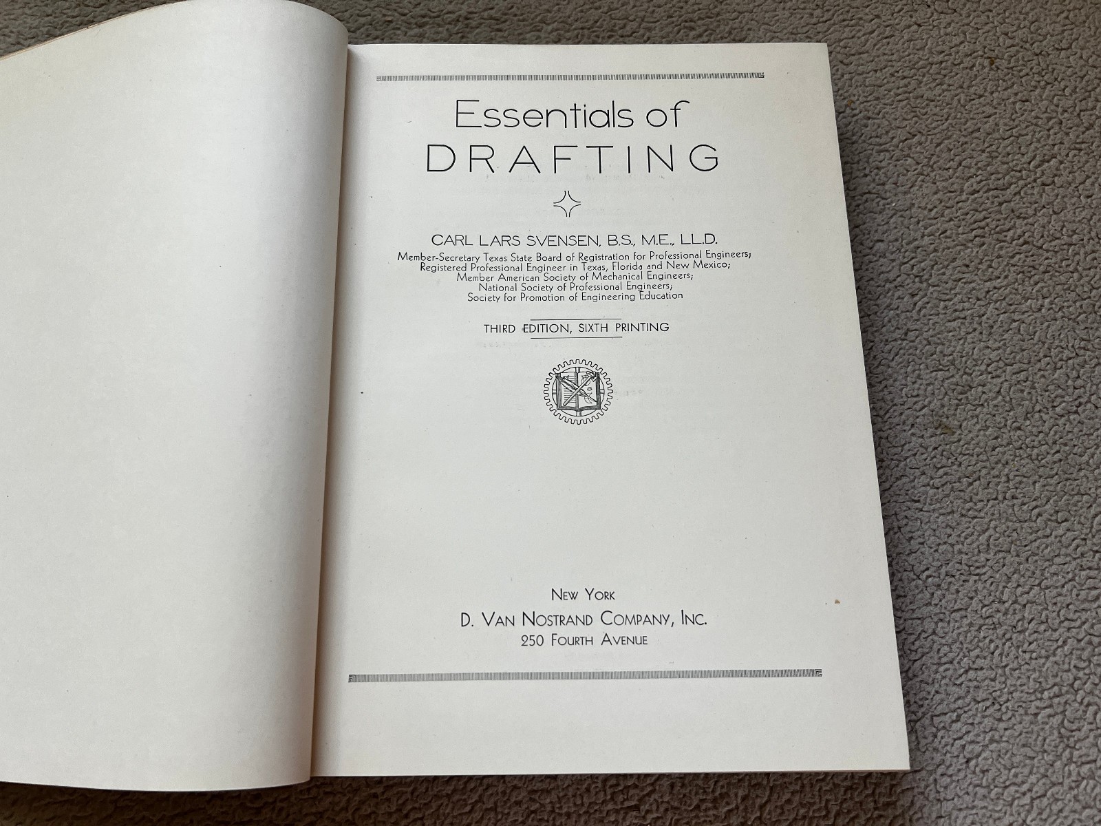 Essential of Drafting, by Carl Svensen, 1946, HB, Illustrated (L4)