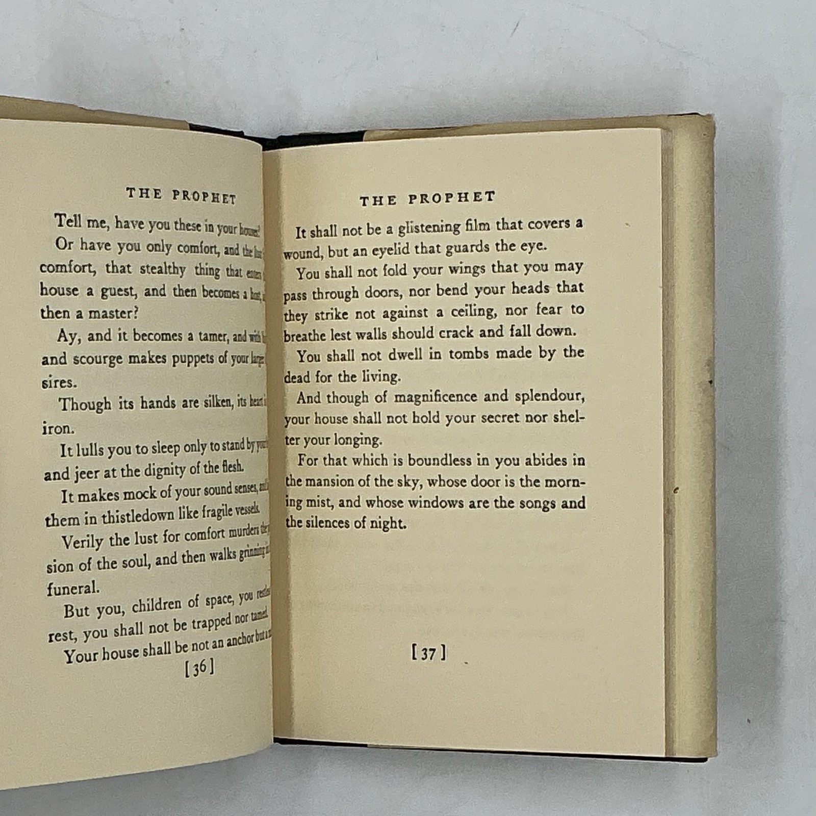 ALFRED A. KNOPF THE PROPHET KAHLIL GIBRAN 1957 HARDCOVER CREAM DUST JACKET