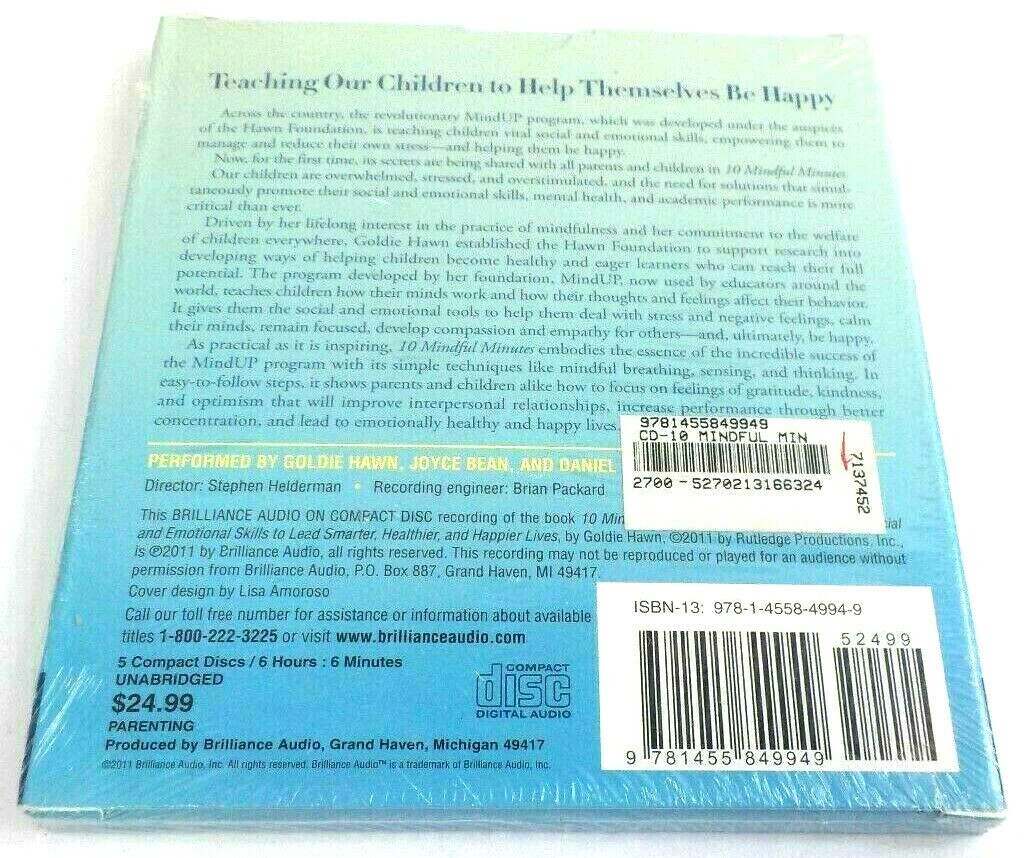 10 Mindful Minutes Giving Children Social Emotional Skills to Lead Audiobook New
