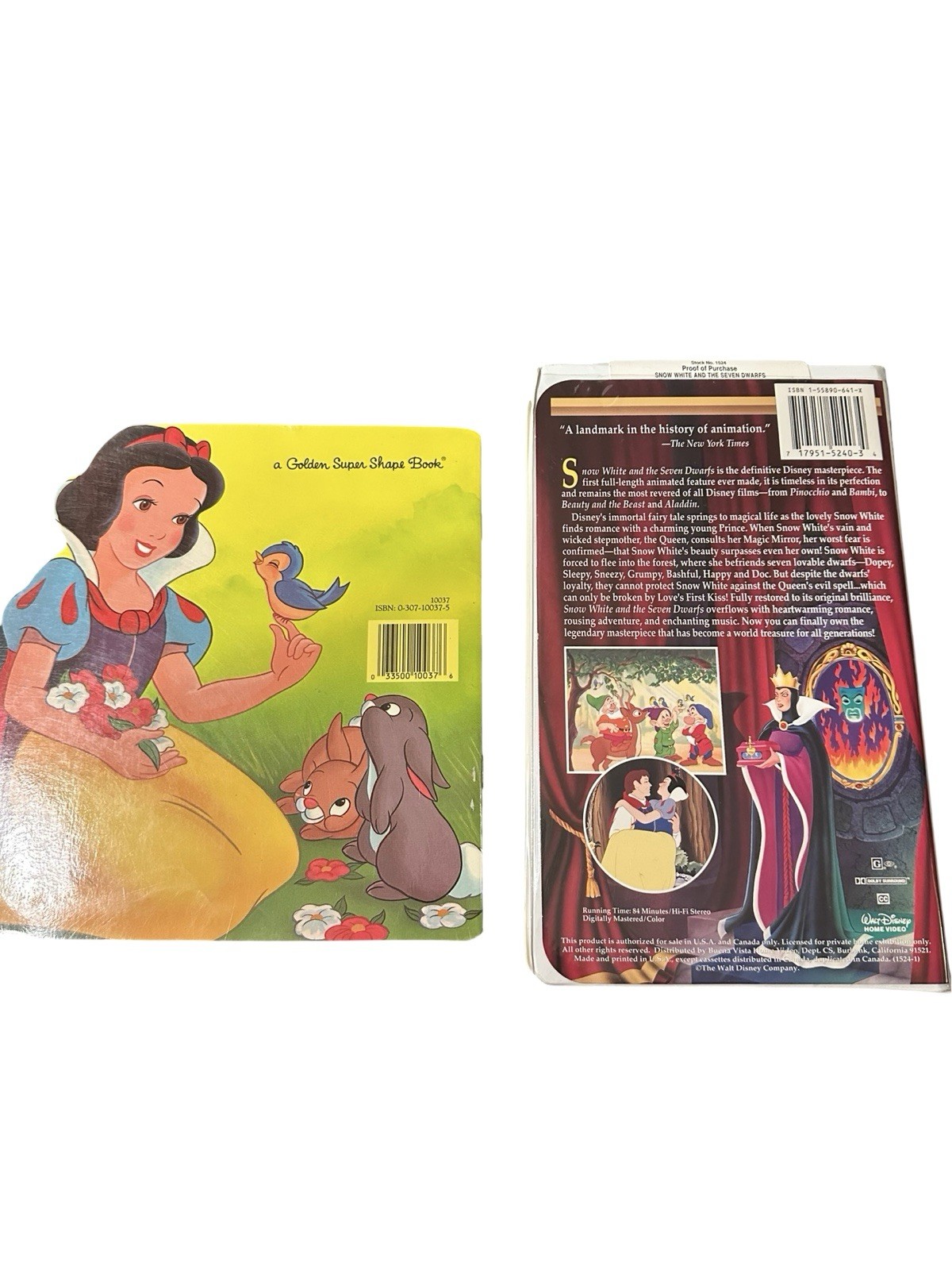 Walt Disney’s Snow White and the Seven Dwarfs Book and VHS set