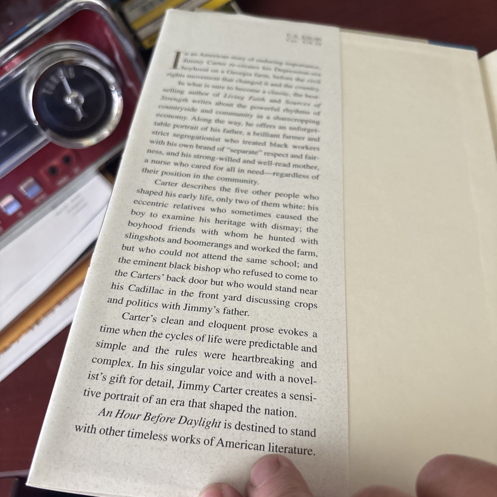 An Hour Before Daylight Jimmy Carter Hardcover First Edition 2001 Signed