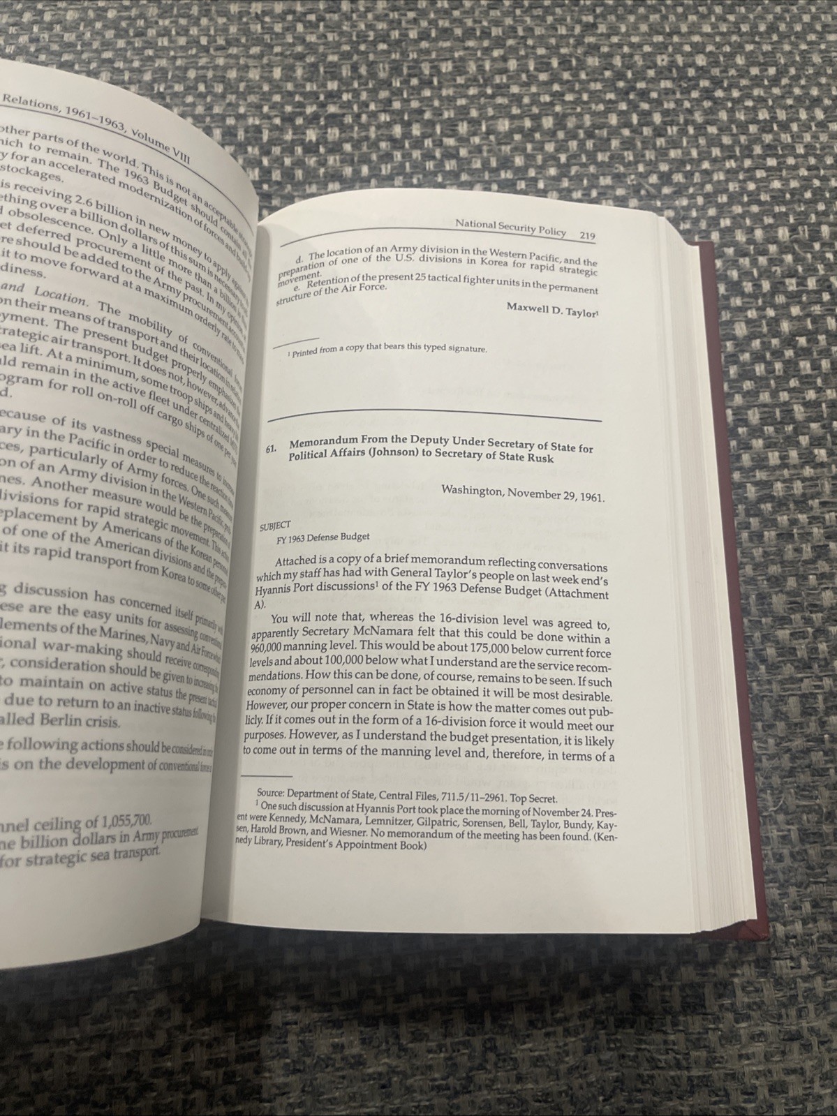 Foreign relations of the United States 1961-1963 Volume VIII DOS Washington