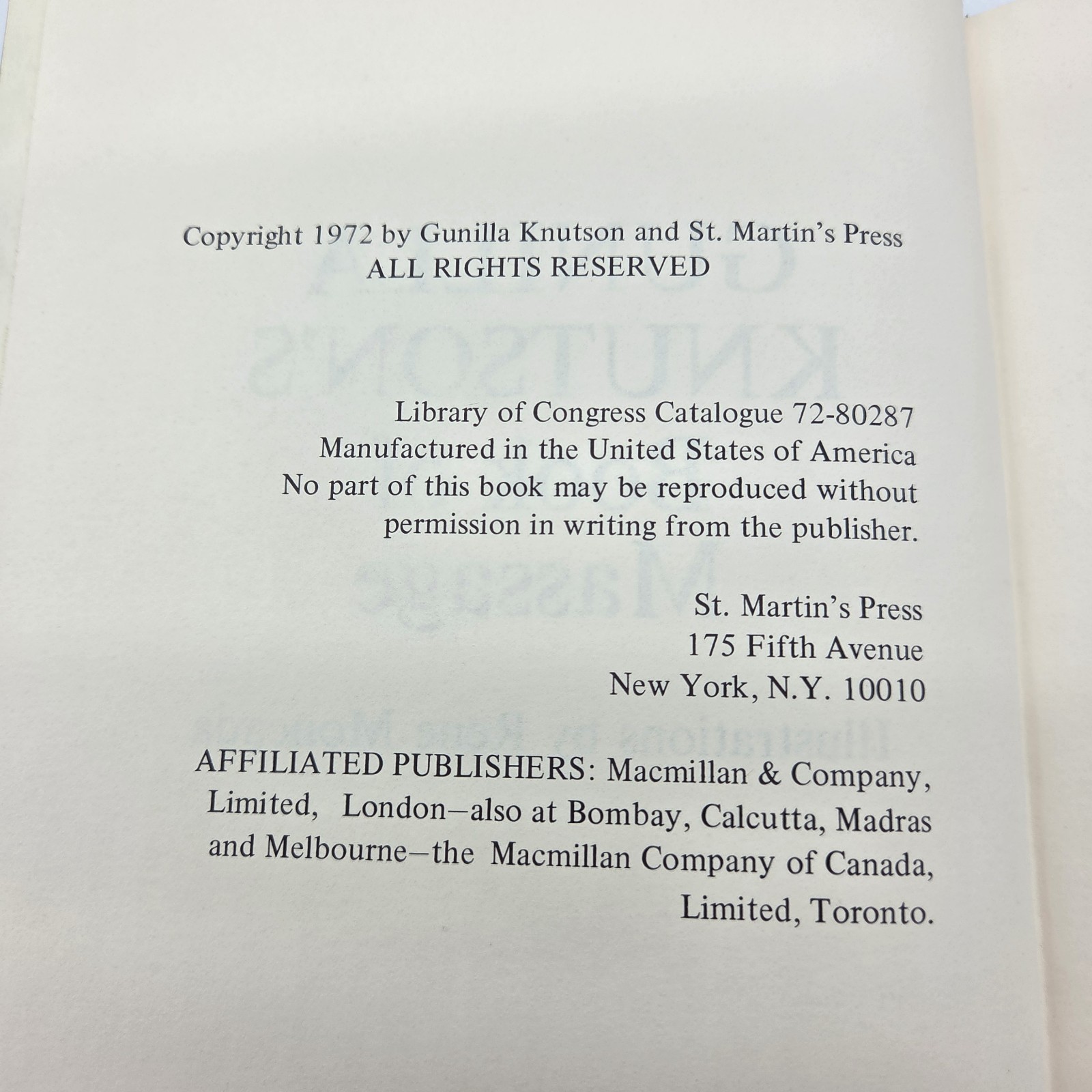 Gunilla Knutson’s Book of Massage (1972, St. Martin’s Press) – Vintage Hardcover