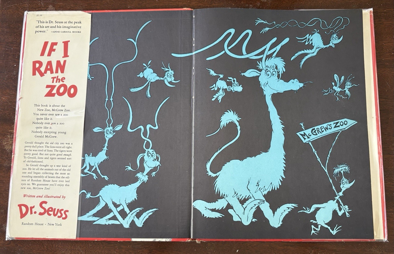 OOP! If I Ran the Zoo Dr. Seuss HCDJ Random House Illus 1st Ed 2nd printing 1950