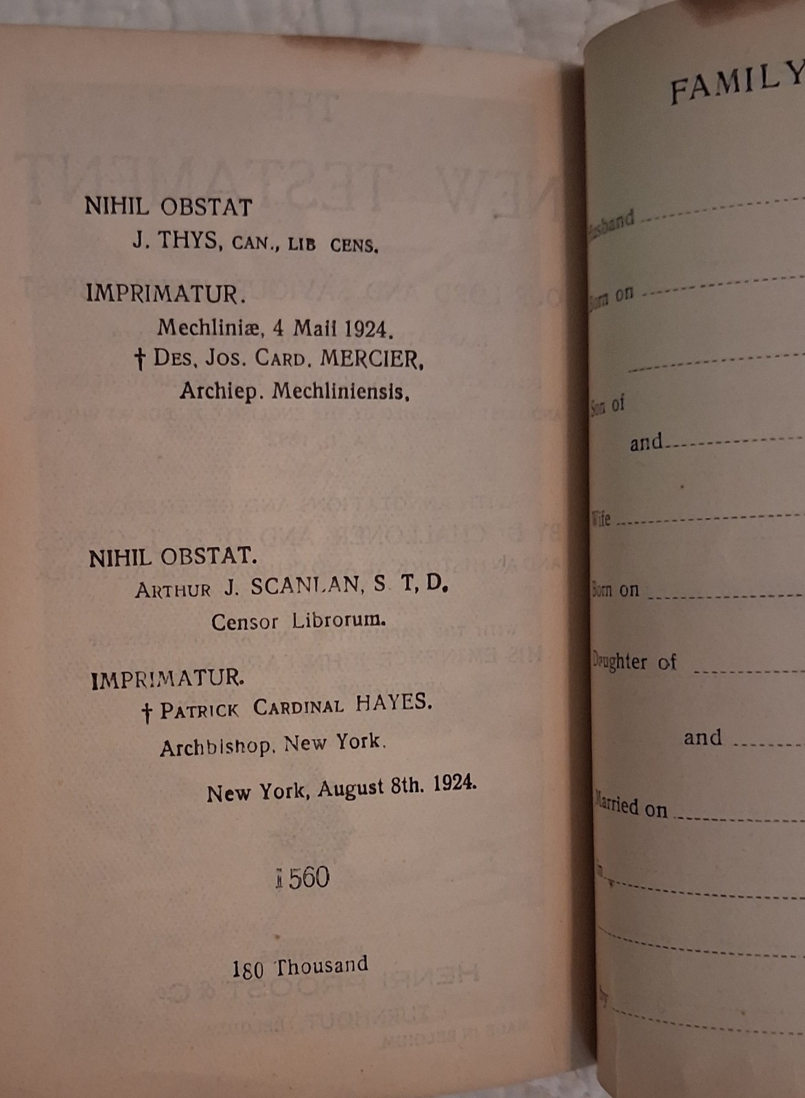 Antique Manual Of Devotions, 1933; Douay-Rheims New Testament, 1924; Pocket Size