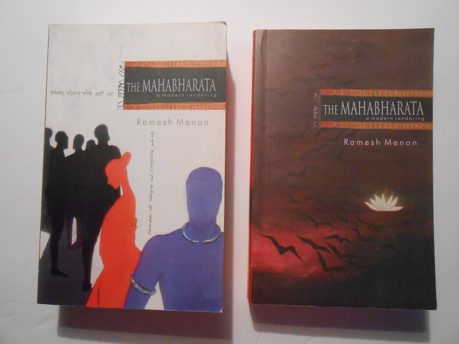 The MAHABHARATA a modern rendering by Ramesh Menon – 2 Books, Volume 1 and 2