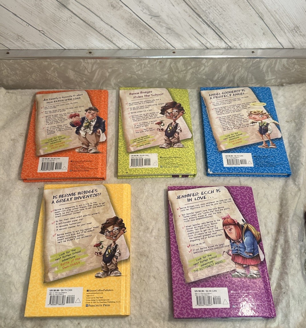Rotten School Lot Of 5 Hardcovers by R. L. Stine Goosebumps Books 1,7,9,10 & 11