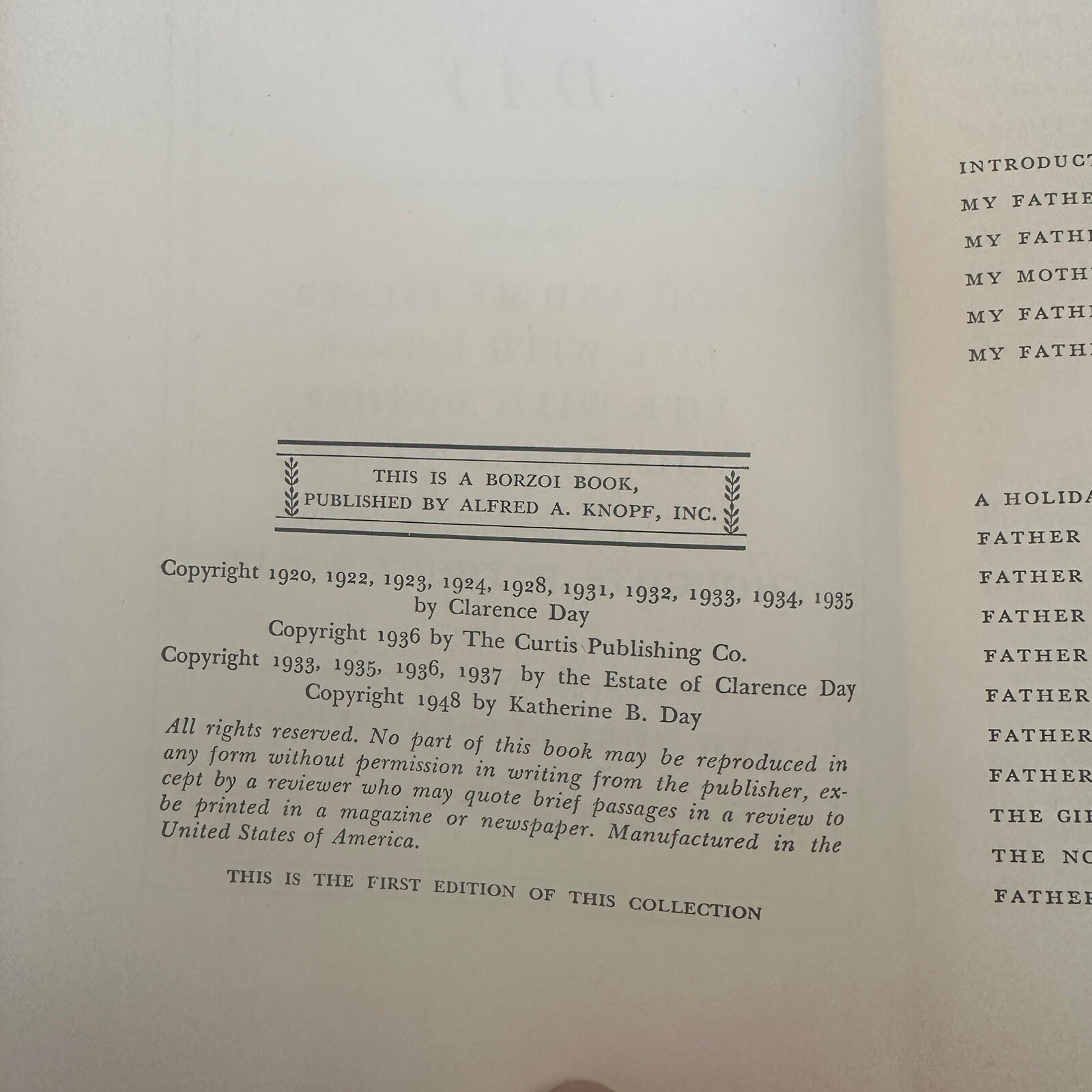 The Best Of Clarence Day Hardcover Book 1948