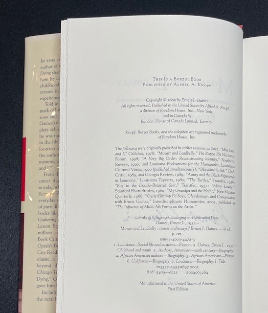 MOZART AND LEADBELLY – Ernest J. Gaines (Signed/First Edition)