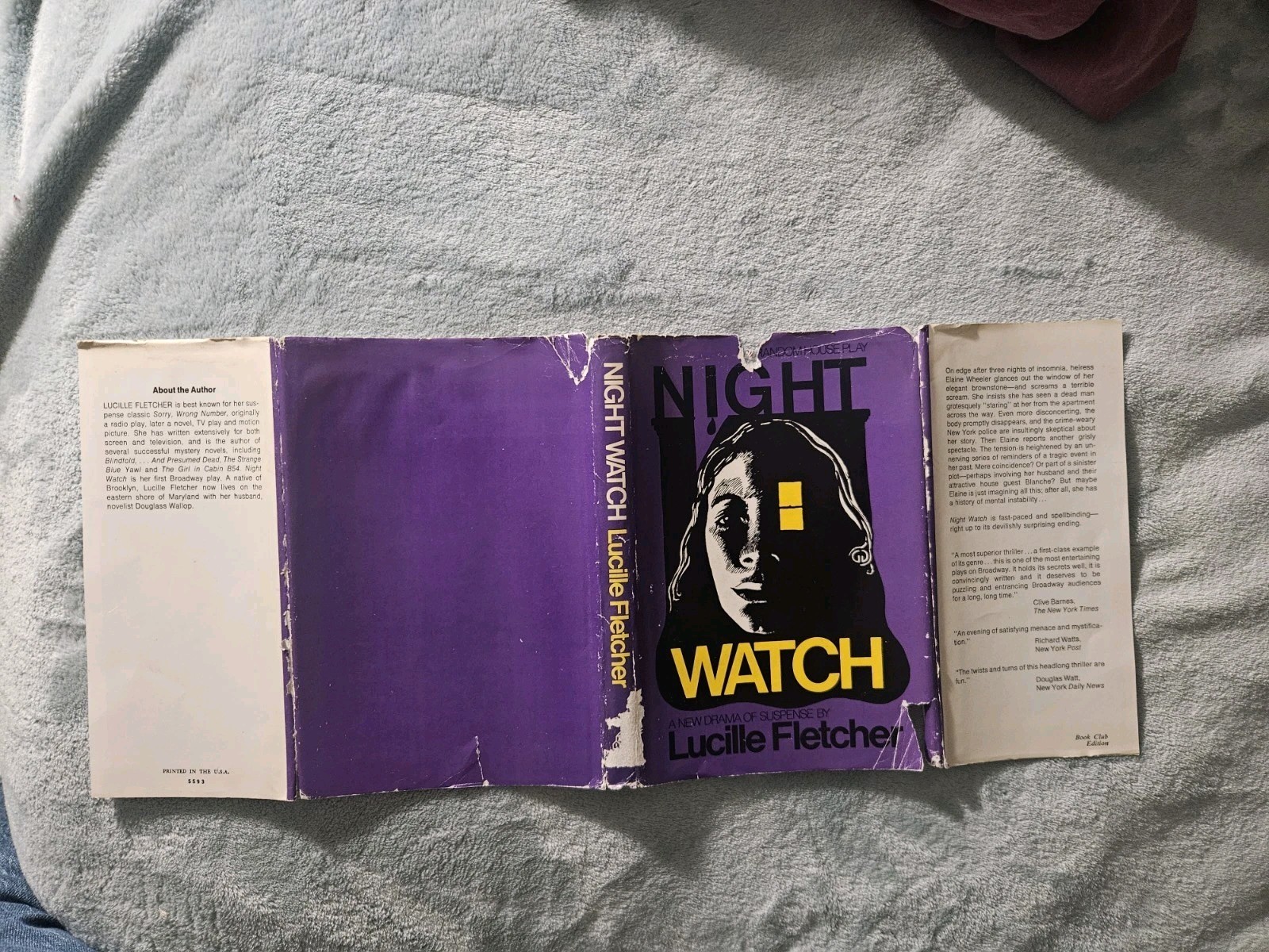 Night Watch – Lucille Fletcher – Play – HC/DJ Hardcover – Spine Repair