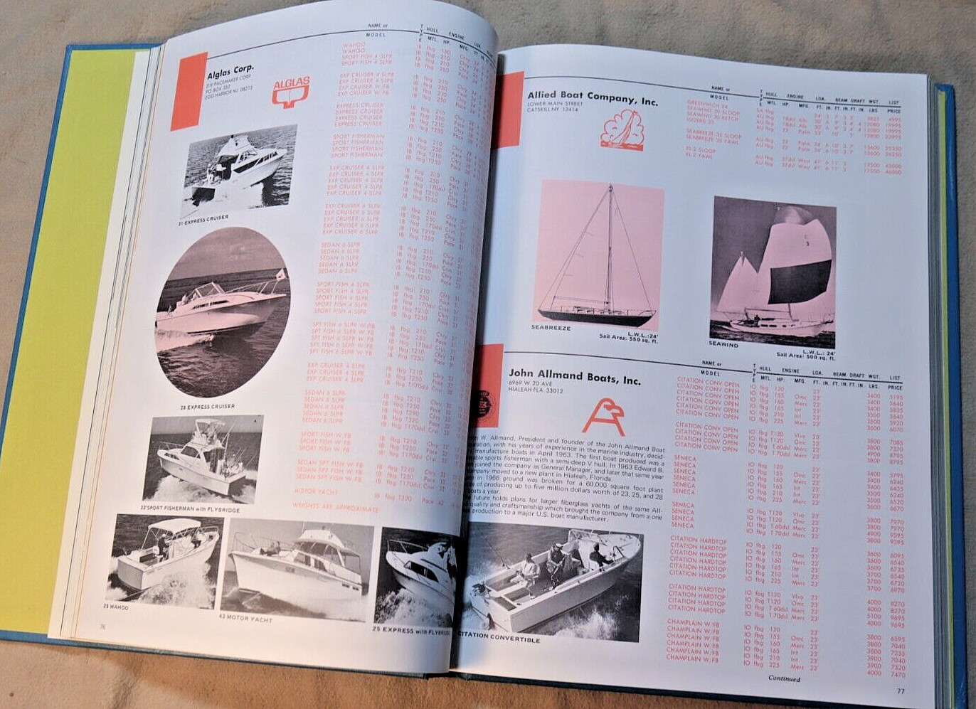 1969 BUC BOAT BUYERS ANNUAL HC/DJ NEAR FINE/VG- 383 Pages