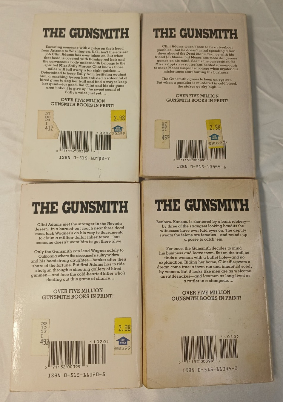 Lot of 13 The Gunsmith – J. R. Roberts – Books 131-134, 136, 138,0140-143, +3