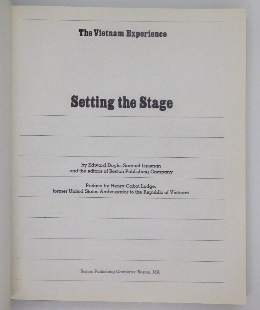 Book The Vietnam Experience Setting the Stage First Volume HB SE Asia War