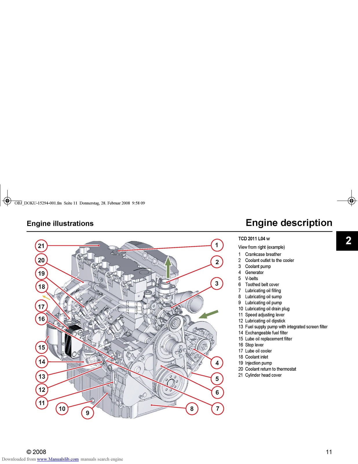DEUTZ D TD TCD 2011 L01 L02 L03 L04 Engine Operation Manual 2011 – WIRE BOUND