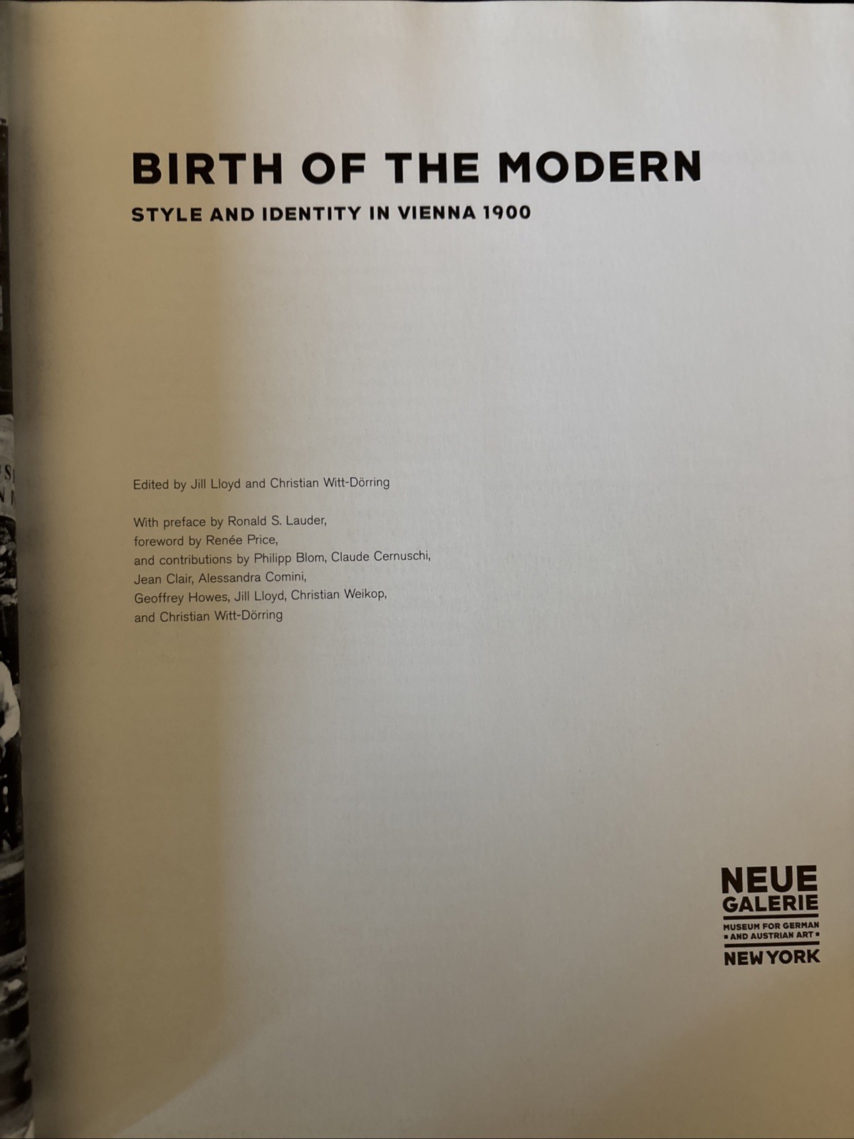 Birth of the Modern Style and Identity Vienna 1900 Christian Witt-Dörring Neue