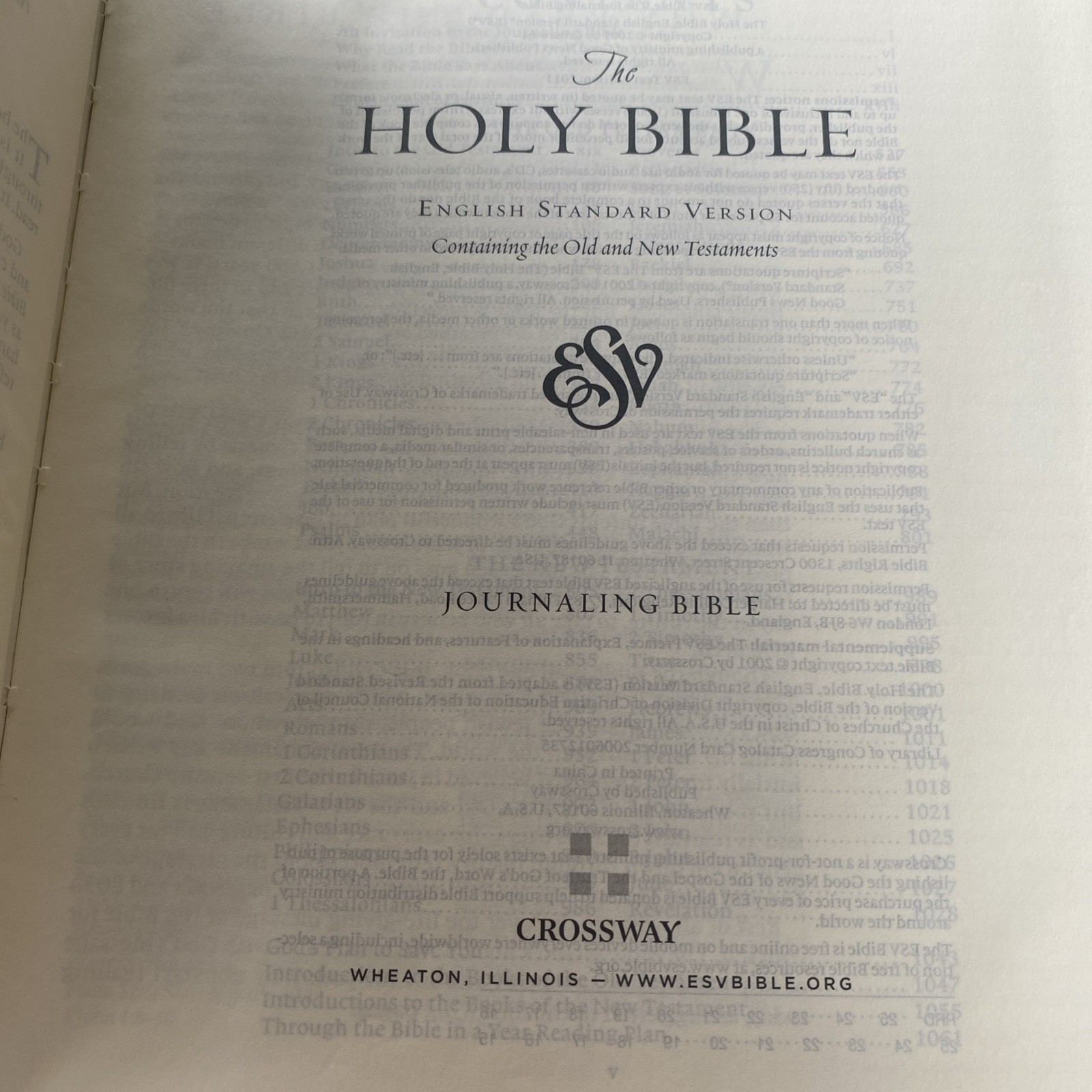ESV Journaling Bible W/Bible Sleeve Crossway (2015, Hardcover) B290