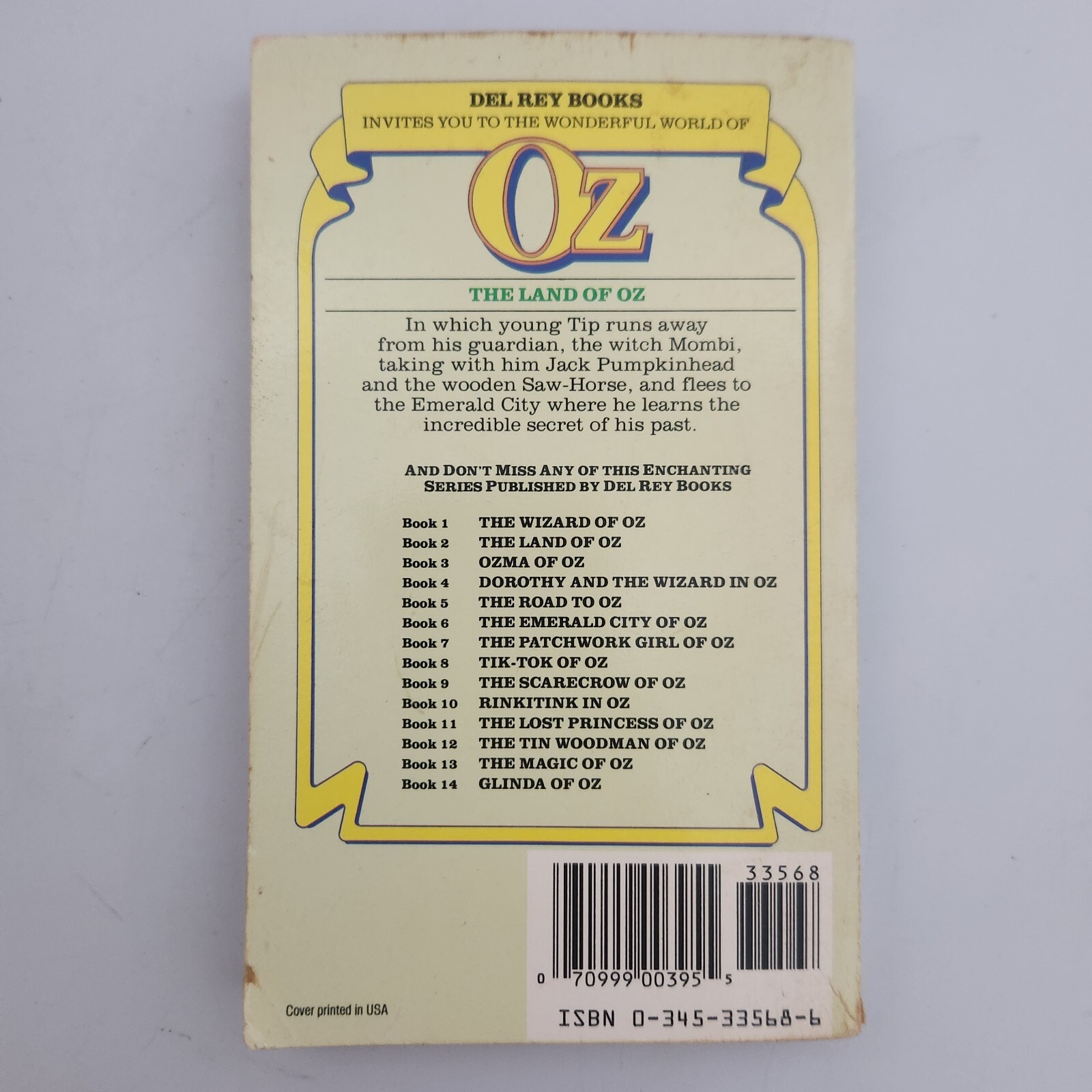 Oz Books 2-6 L Frank Baum Del Rey Fantasy Classic Vintage Paperback Editions