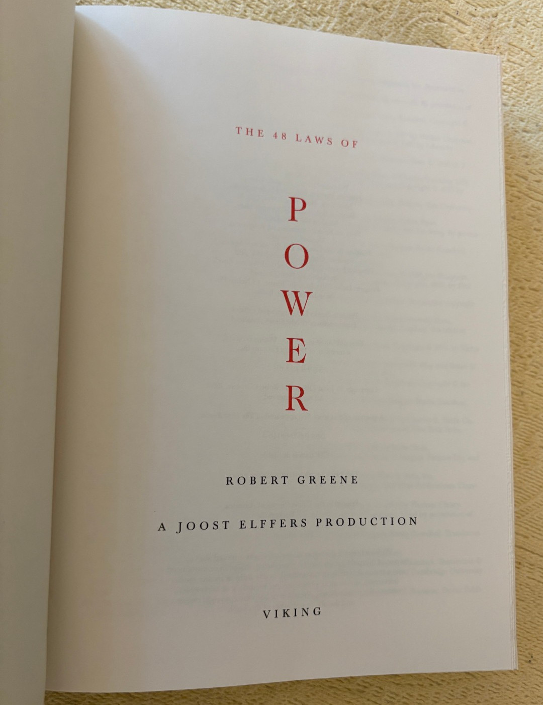 Robert Greene, The 48 Laws of Power NY Viking 1998 1st Ed, 2nd printing DJ Fine