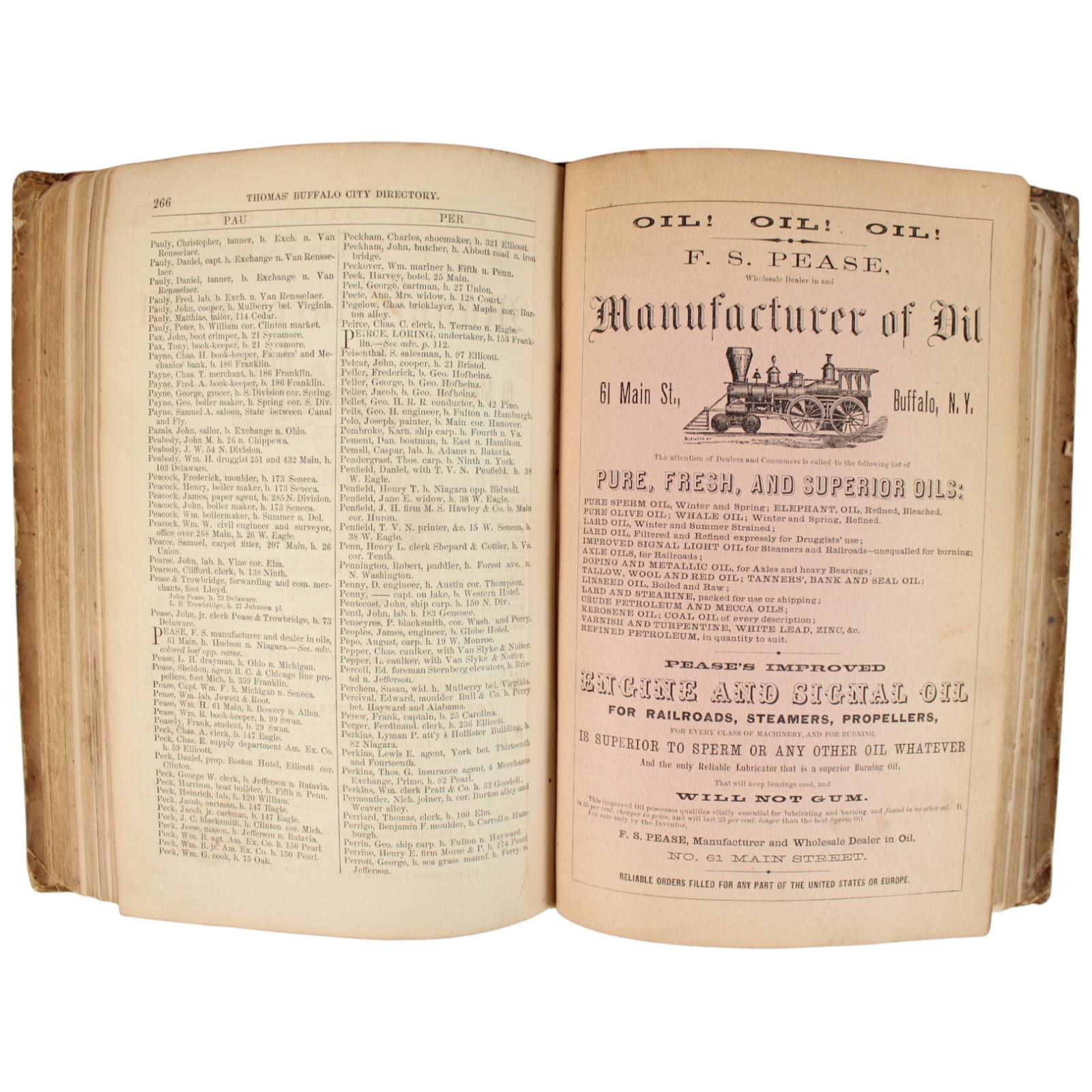 1862 CIVIL WAR BUFFALO Directory Underground Railroad GROVER CLEVELAND Fillmore