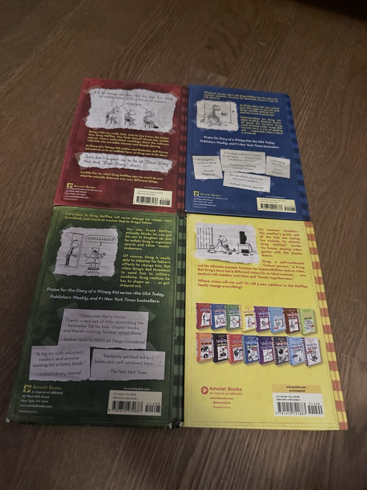 Lot of 10 Hardcover Diary of A Wimpy Kid Books – Books 1 through 10