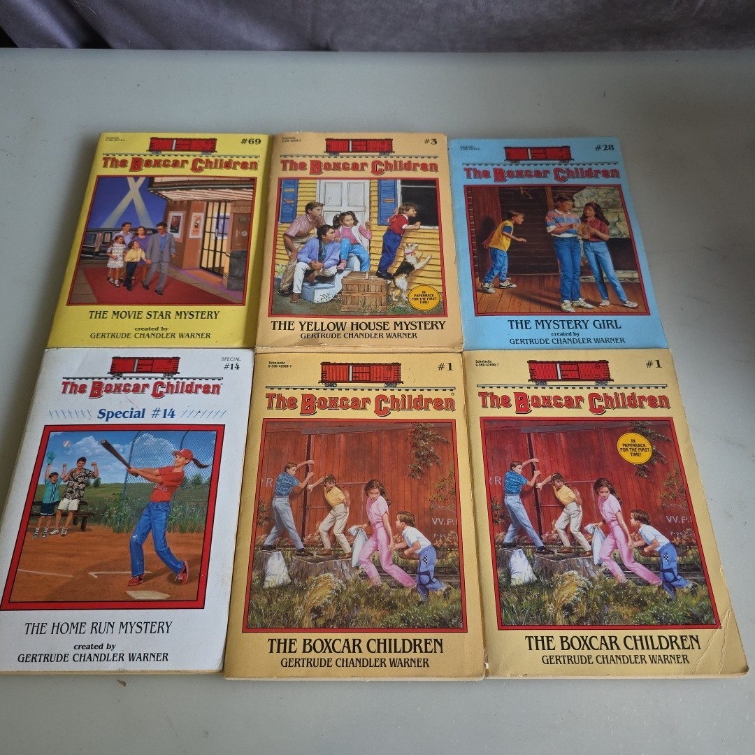 Boxcar Children Chapter Books by Gertrude Warner Book Lot 6 Vintage (2 Book #1s)