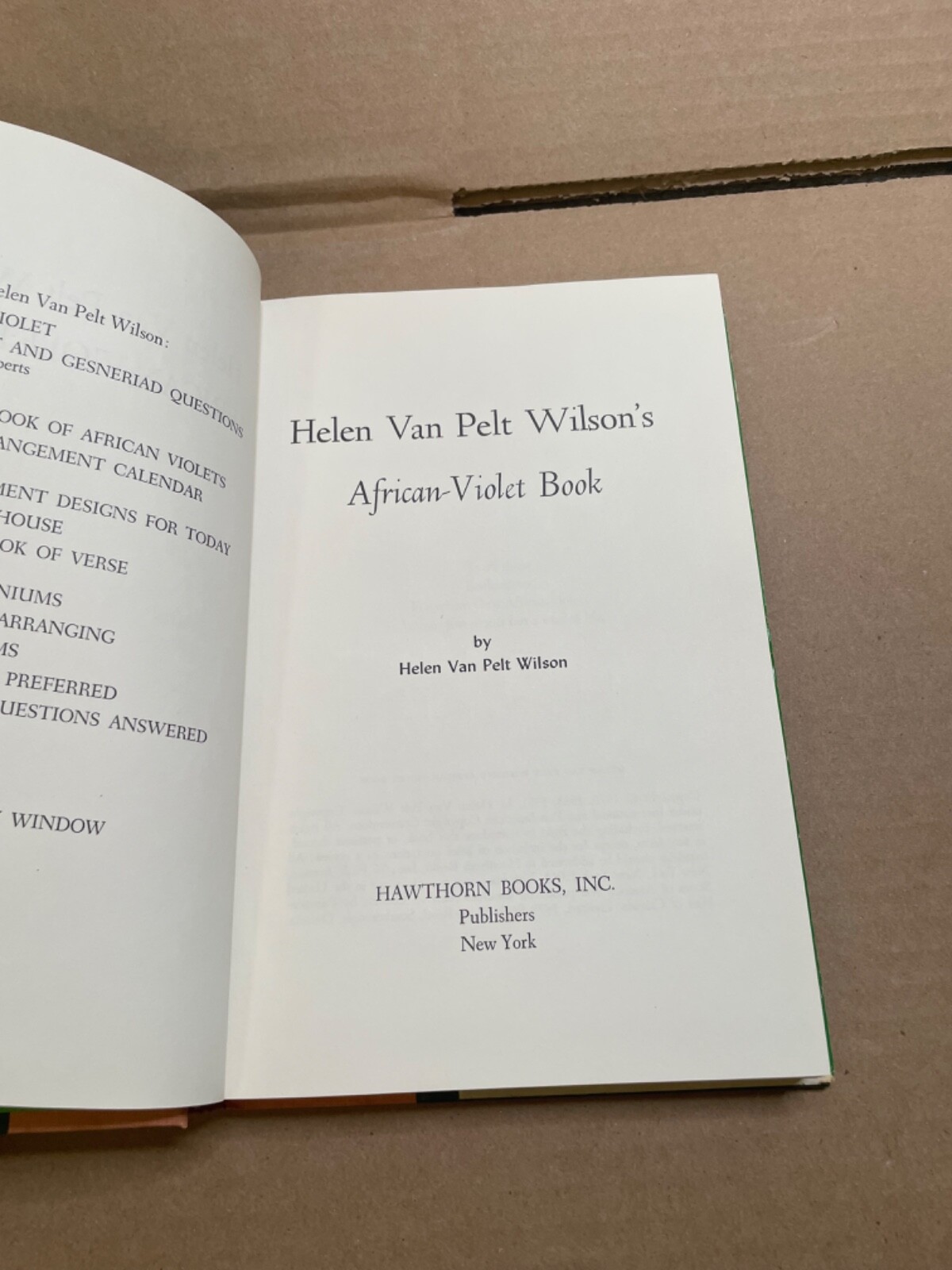 Helen Van Pelt Wilson’s African-Violet Book [HC/DJ) 1970