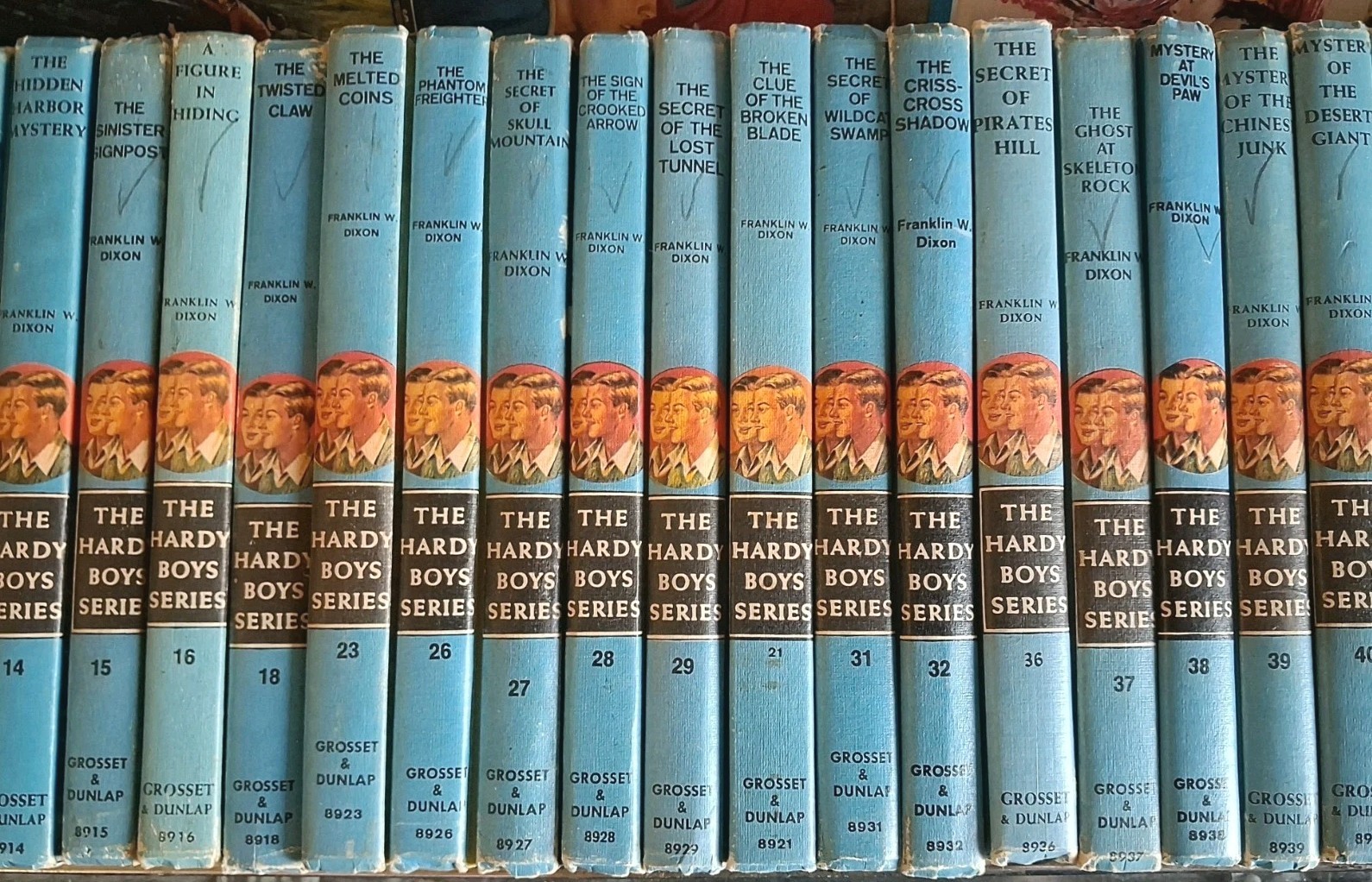 Vintage 1960s–1970s Hardy Boys Books Lot of 43 Grosset & Dunlap Blue Spine