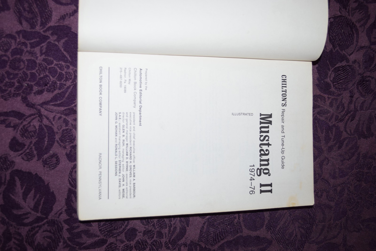 Chilton Chilton’s Mustang II 1974-76 Repair and Tune-Up Guide 1976