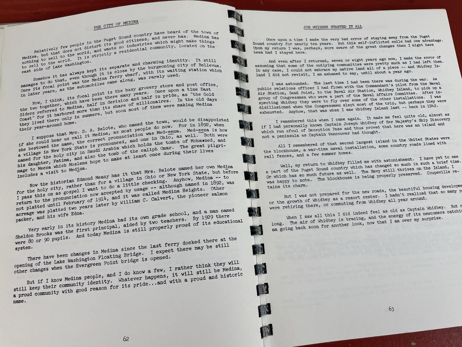 Puget Sound Profiles Volumes 1 & 2 by Nard Jones VTG Spiralbound 2-in-1 PB 1963