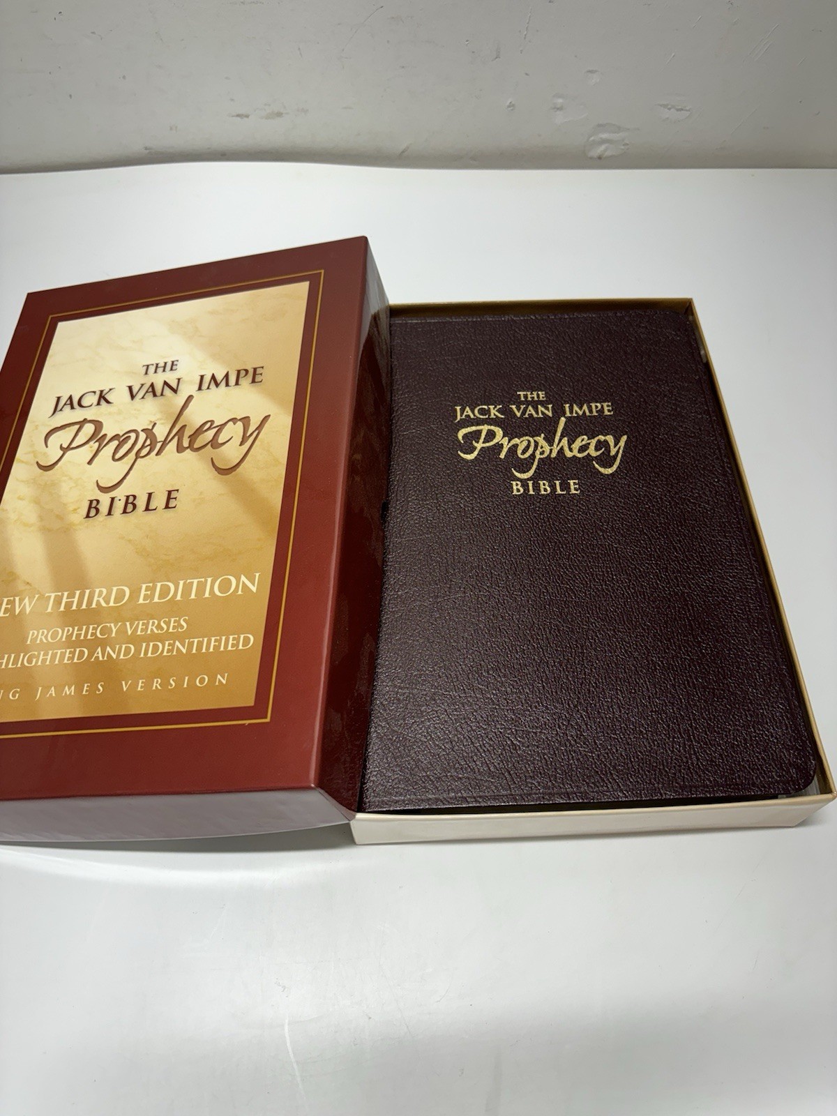 KJV Jack Van Impe Prophecy Bible Burgundy Leather Red Letter Limited Special Ed.