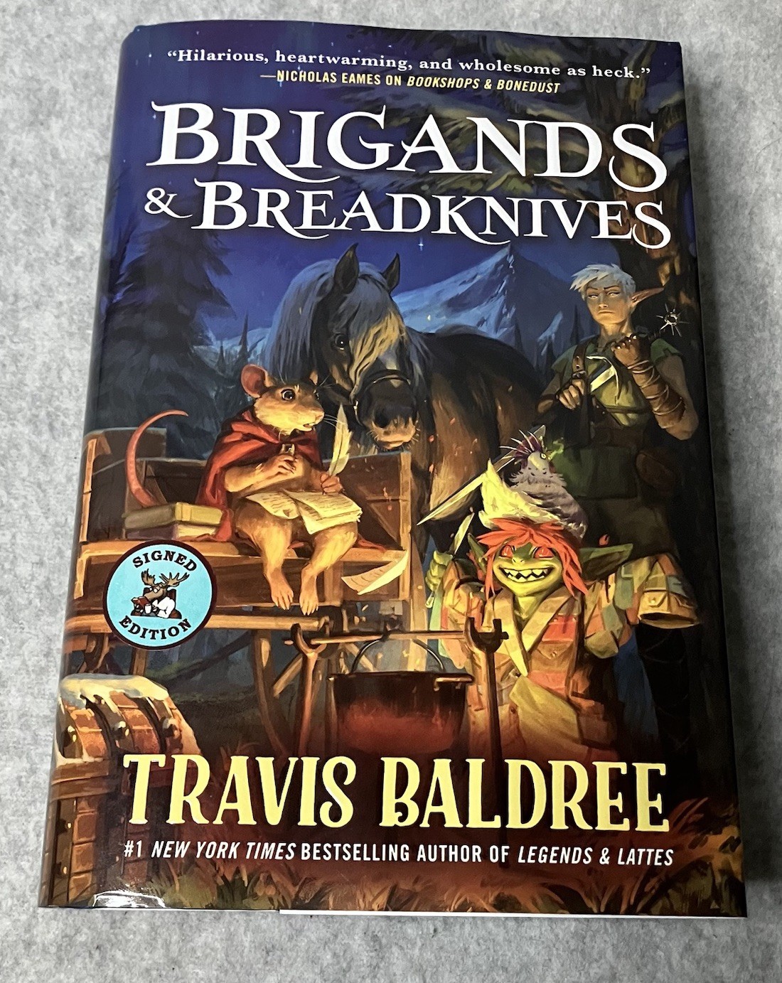 Brigands and Breadknives Travis Baldree 2025 Hardcover Signed 1st Ed w/Sticker