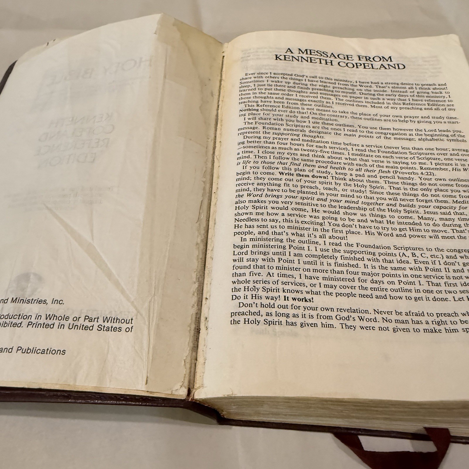 Vtg Holy Bible King James Version Kenneth Copeland Reference Edition Leather KJV