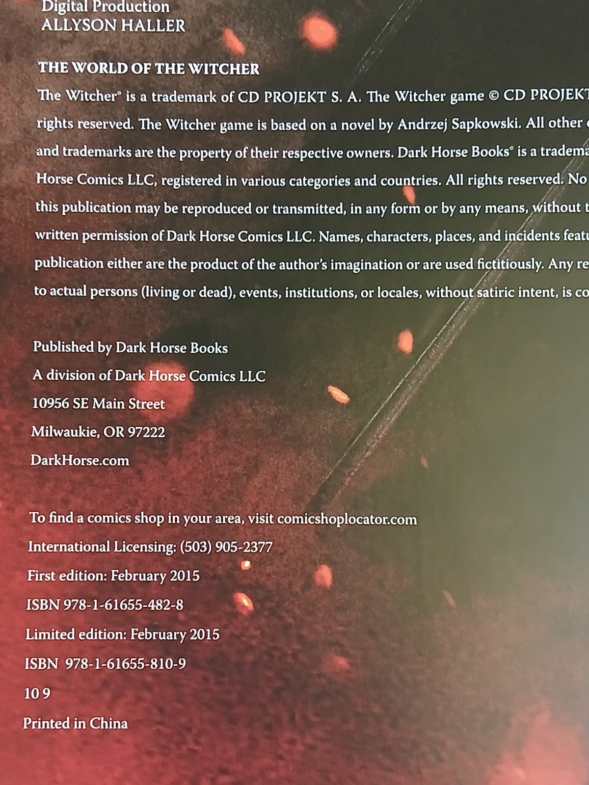 THE WORLD OF THE WITCHER Video Game Compendium Guide Dark Horse 2015 Preowned