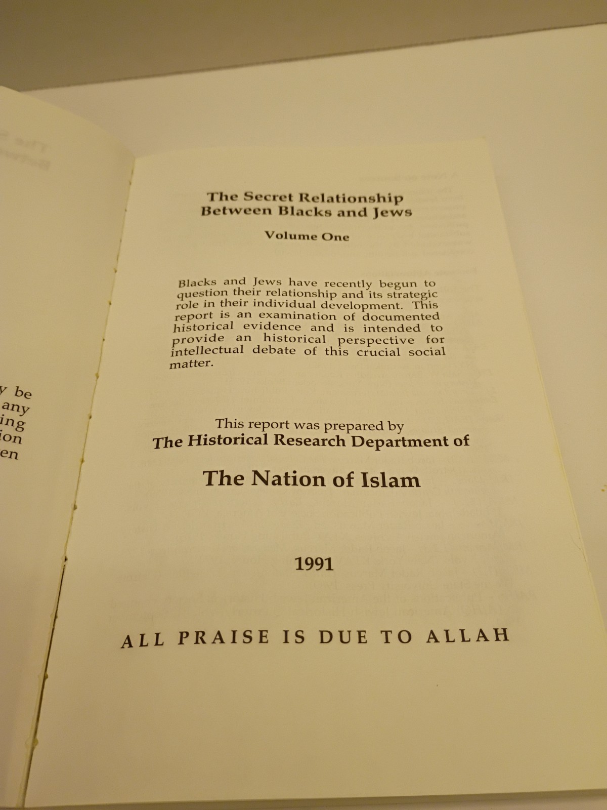 THE SECRET RELATIONSHIP BETWEEN BLACKS AND JEWS Vol.1 Nation Of Islam 6th Print