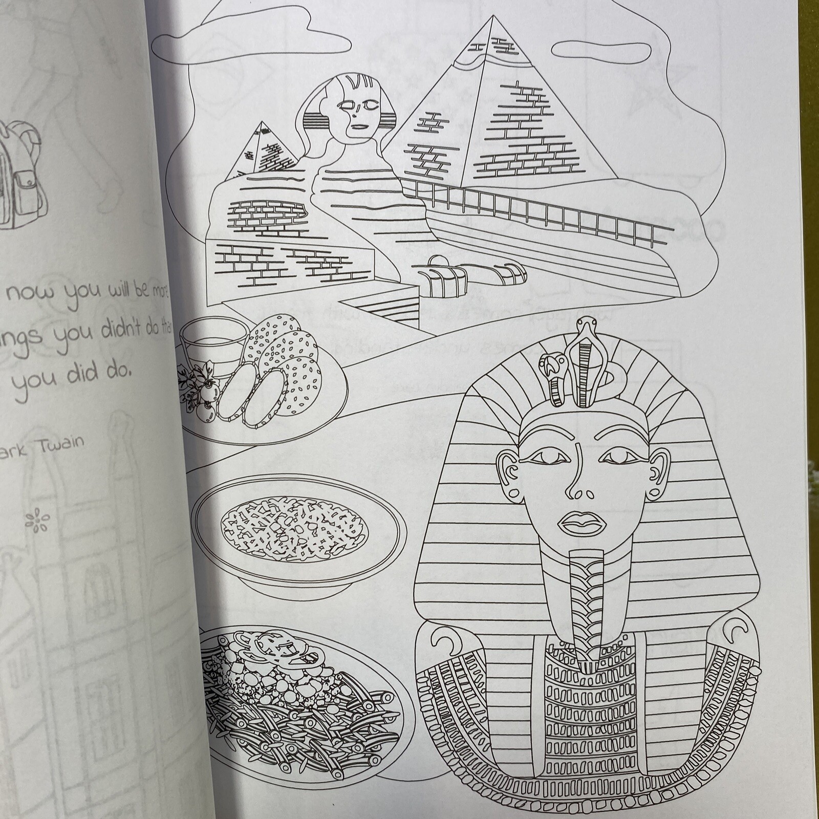 Adult Travel Coloring Book 100 pages, 47 Coloring pages, Inspirational Quotes
