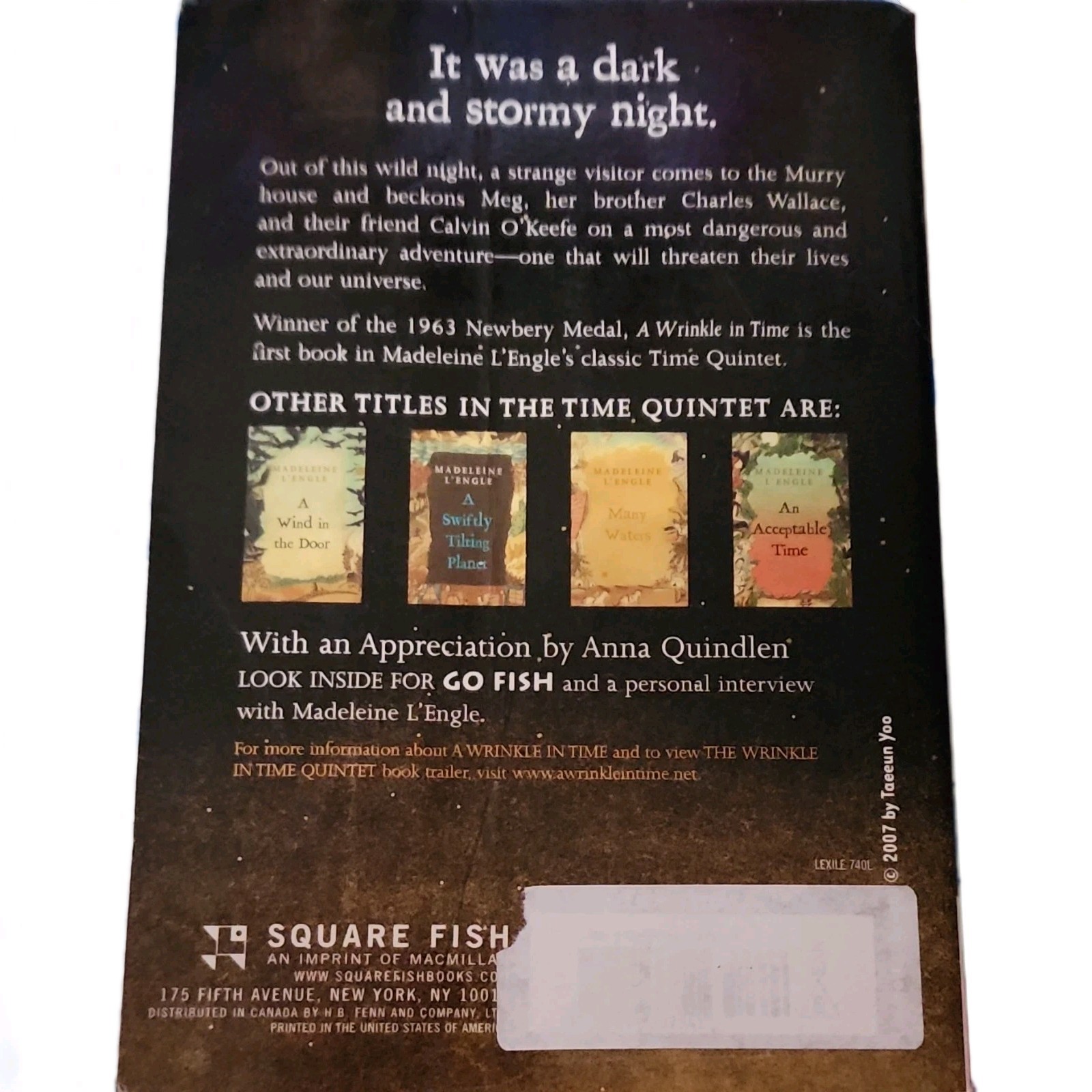 Square Fish A Wrinkle in Time Quintet Madeleine L’Engle Perfect 2007 Time Travel