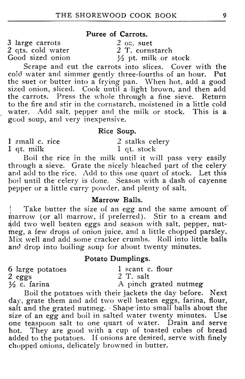1922 The Shorewood Cook Book 161 Pages