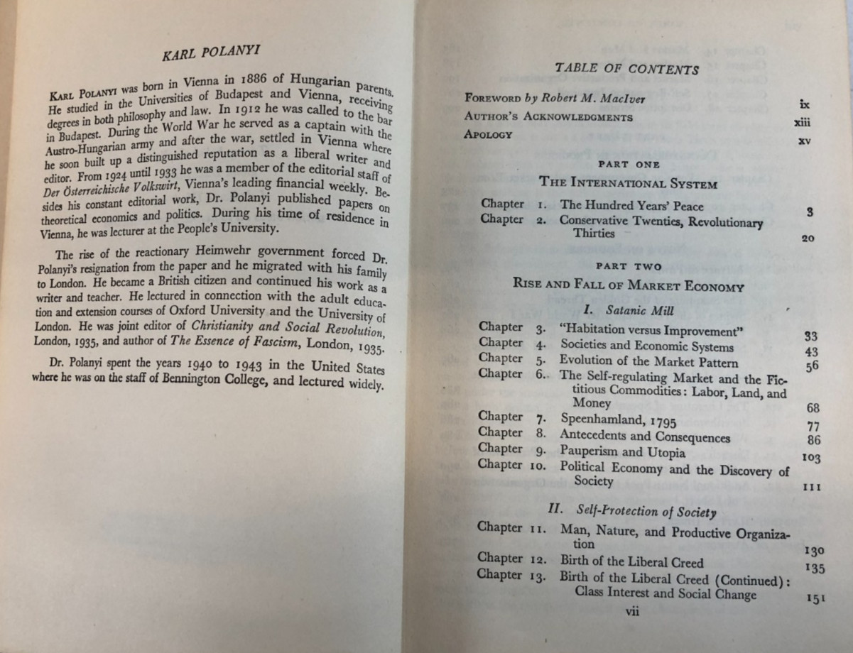 The Great Transformation, Polanyi, 1944, E-119